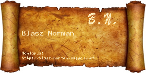 Blasz Norman névjegykártya